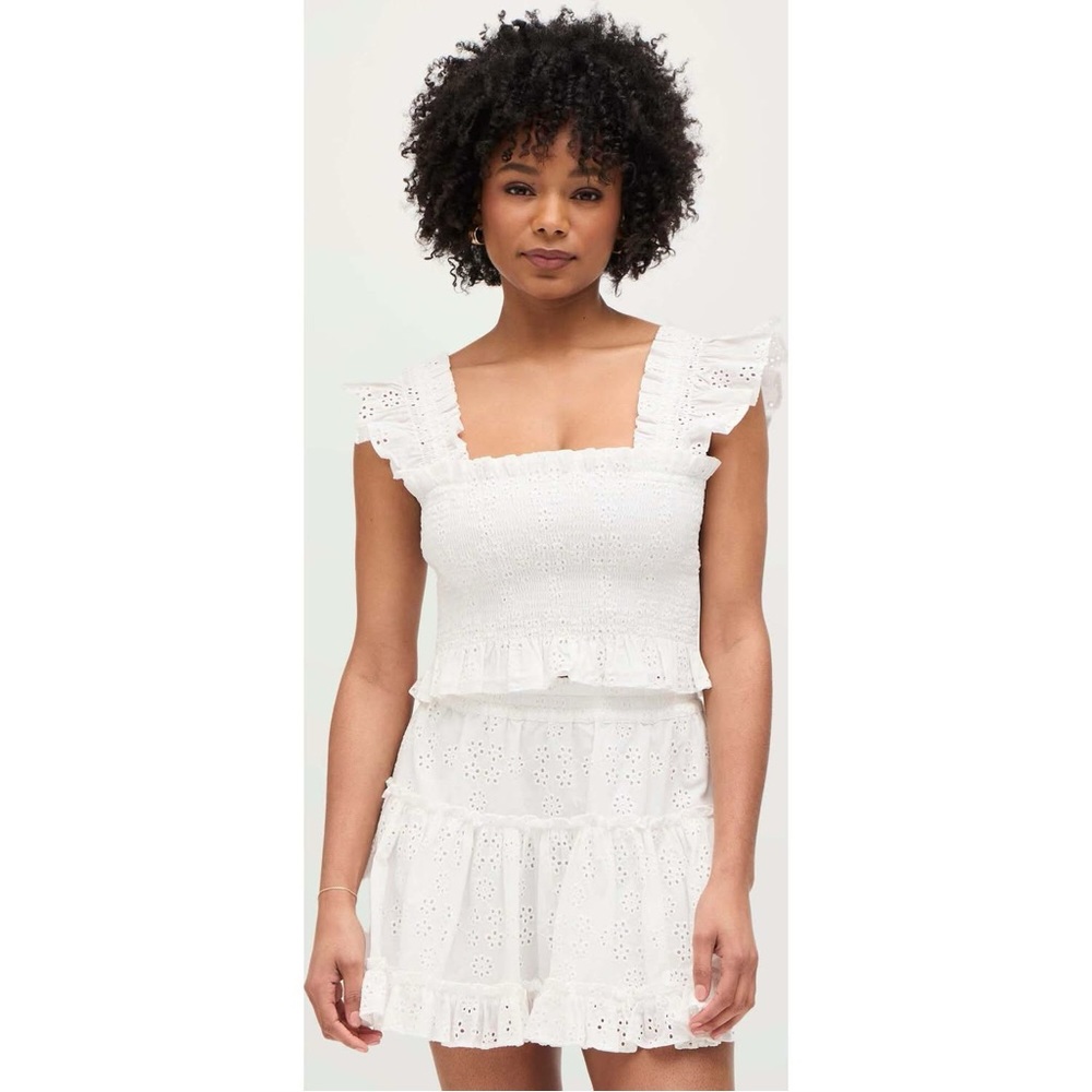 NWT Hill House Paz skirt in white eyelet